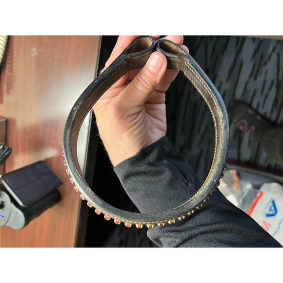 English Bridle brow band red gems - Picture 6 of 7